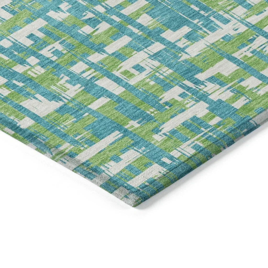 LOOMLAN Rugs Zarifa Teal Washable Indoor-Outdoor Rug