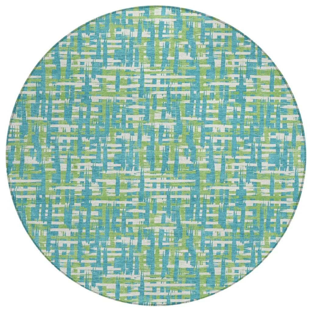 LOOMLAN Rugs Zarifa Teal Washable Indoor-Outdoor Rug