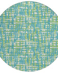 LOOMLAN Rugs Zarifa Teal Washable Indoor-Outdoor Rug