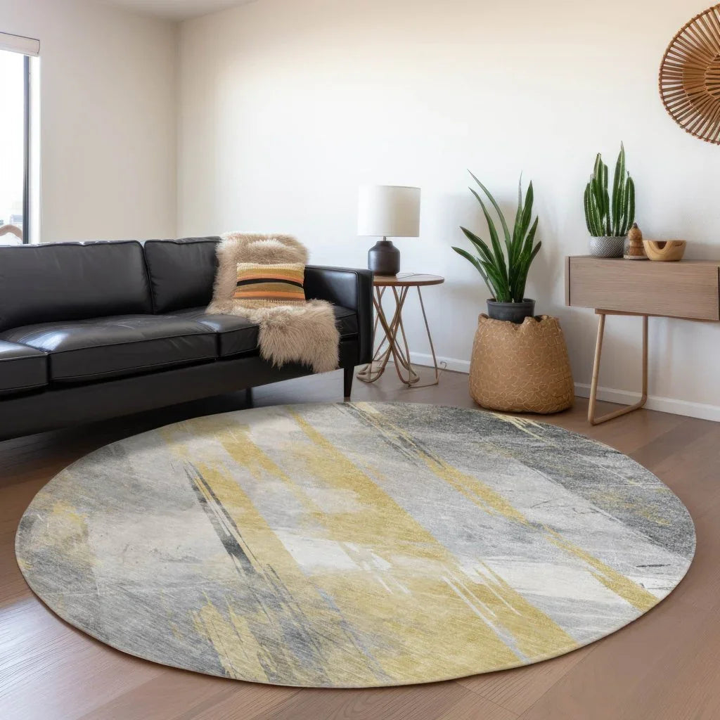 LOOMLAN Rugs Zarinae Gold Washable Indoor-Outdoor Rug