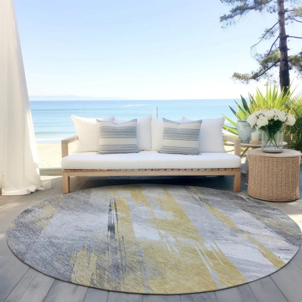 LOOMLAN Rugs Zarinae Gold Washable Indoor-Outdoor Rug