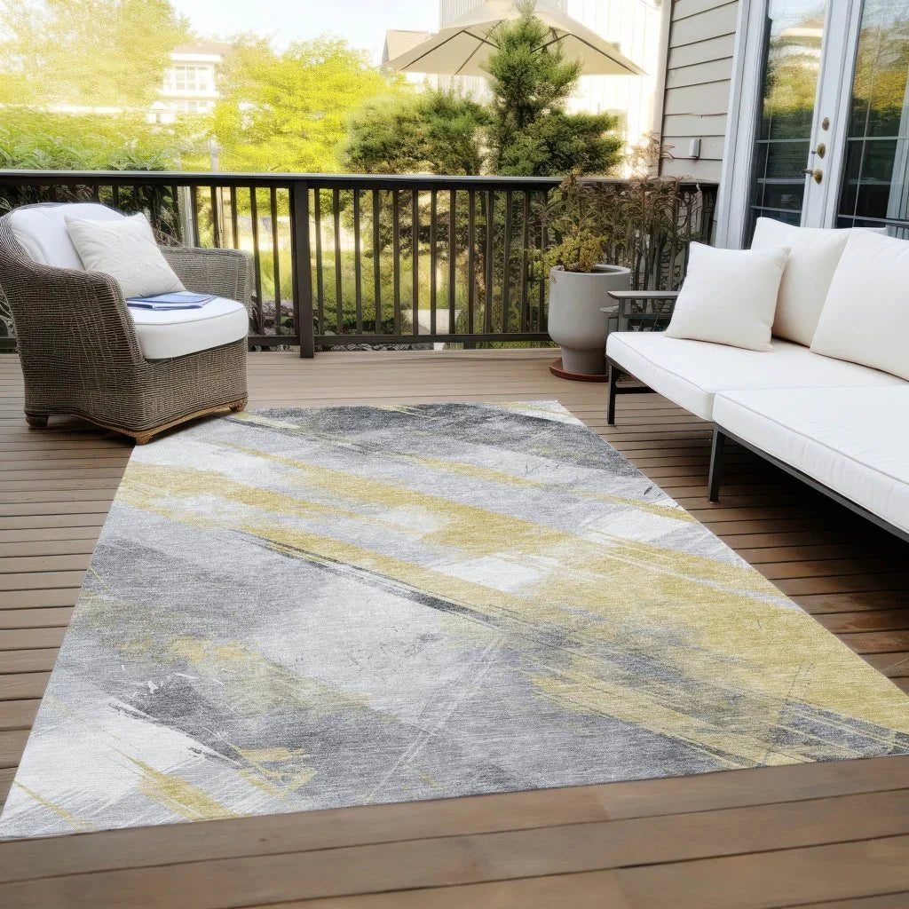LOOMLAN Rugs Zarinae Gold Washable Indoor-Outdoor Rug