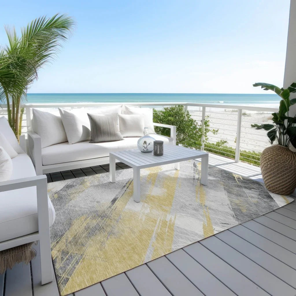 LOOMLAN Rugs Zarinae Gold Washable Indoor-Outdoor Rug