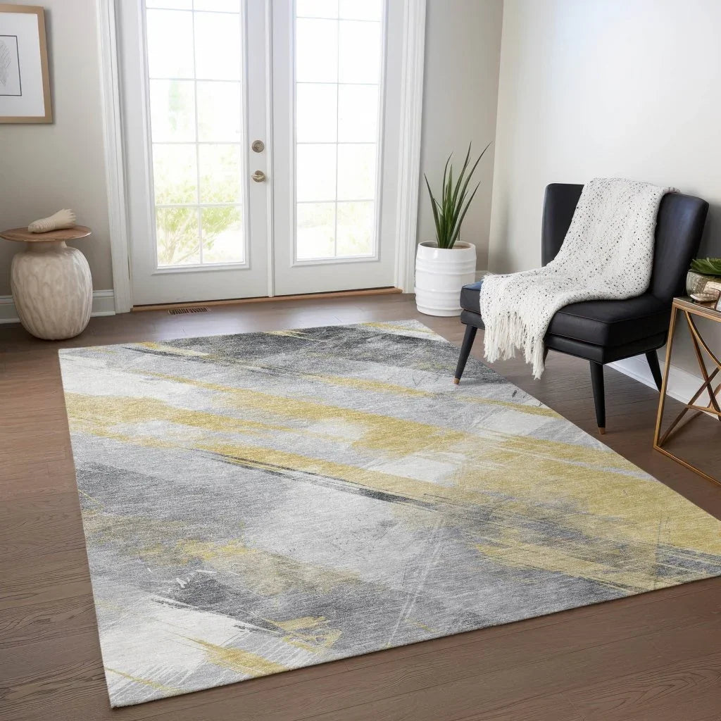 LOOMLAN Rugs Zarinae Gold Washable Indoor-Outdoor Rug