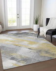 LOOMLAN Rugs Zarinae Gold Washable Indoor-Outdoor Rug