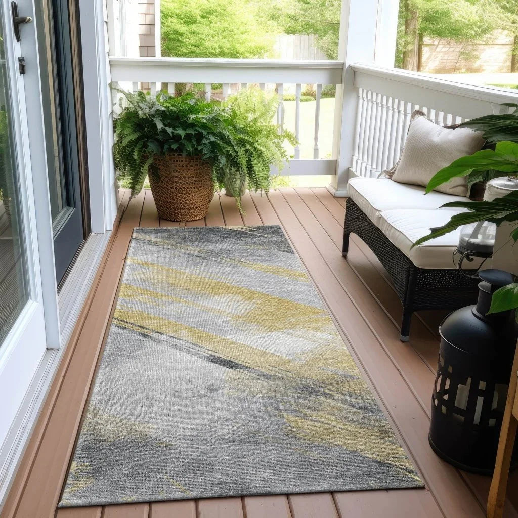 LOOMLAN Rugs Zarinae Gold Washable Indoor-Outdoor Rug