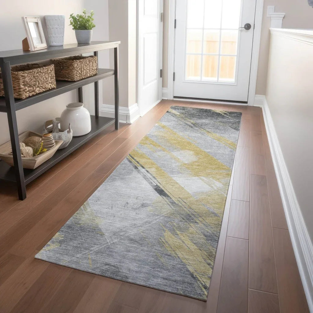 LOOMLAN Rugs Zarinae Gold Washable Indoor-Outdoor Rug