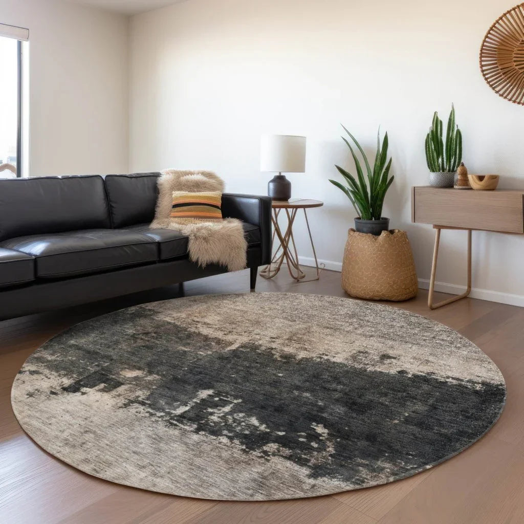 LOOMLAN Rugs Zehara Brown Washable Indoor-Outdoor Rug