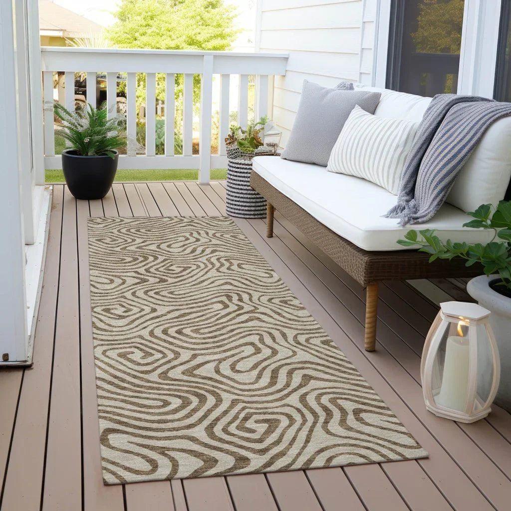 LOOMLAN Rugs Zena Beige Washable Indoor-Outdoor Rug