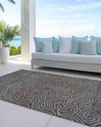 LOOMLAN Rugs Zena Brown Washable Indoor-Outdoor Rug