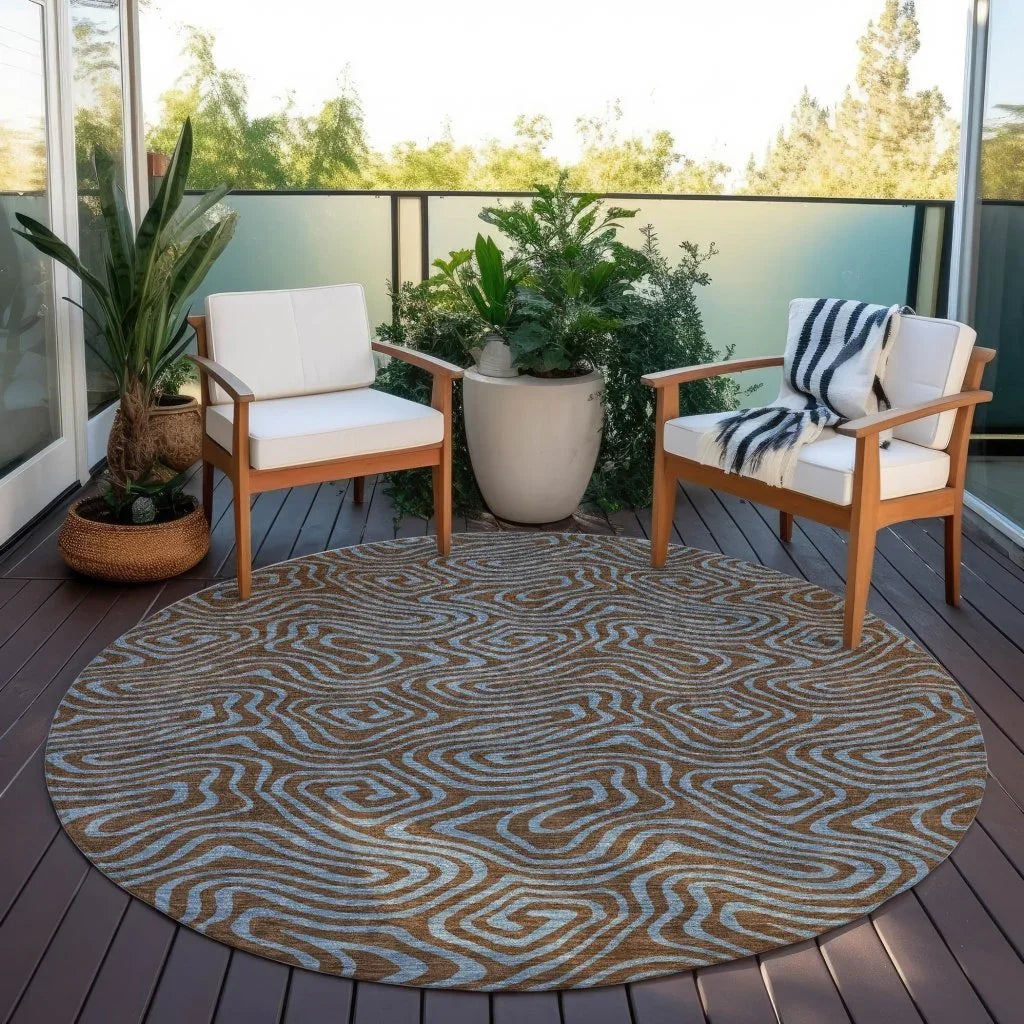 LOOMLAN Rugs Zena Brown Washable Indoor-Outdoor Rug