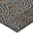 LOOMLAN Rugs Zena Brown Washable Indoor-Outdoor Rug