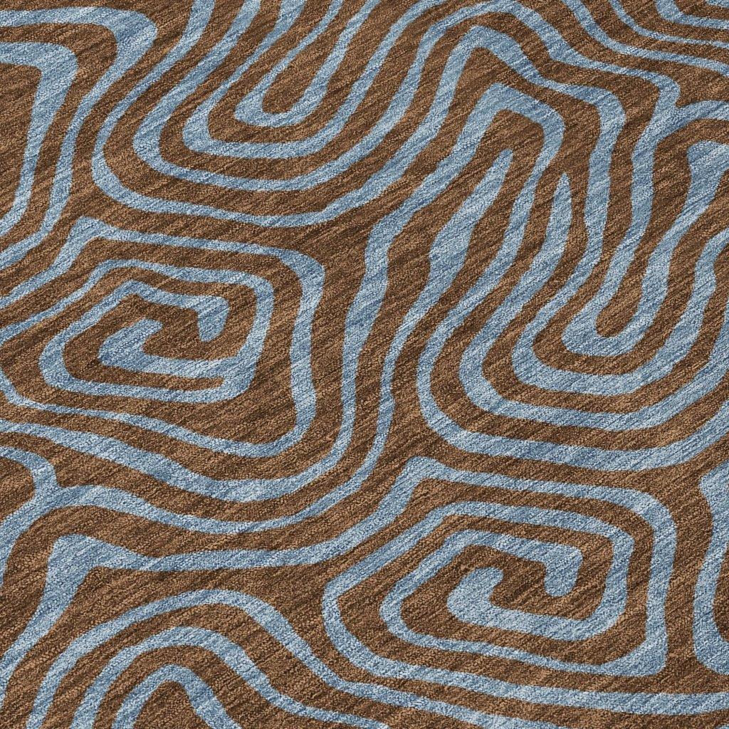 LOOMLAN Rugs Zena Brown Washable Indoor-Outdoor Rug