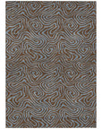 LOOMLAN Rugs Zena Brown Washable Indoor-Outdoor Rug