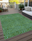 LOOMLAN Rugs Zena Green Washable Indoor-Outdoor Rug