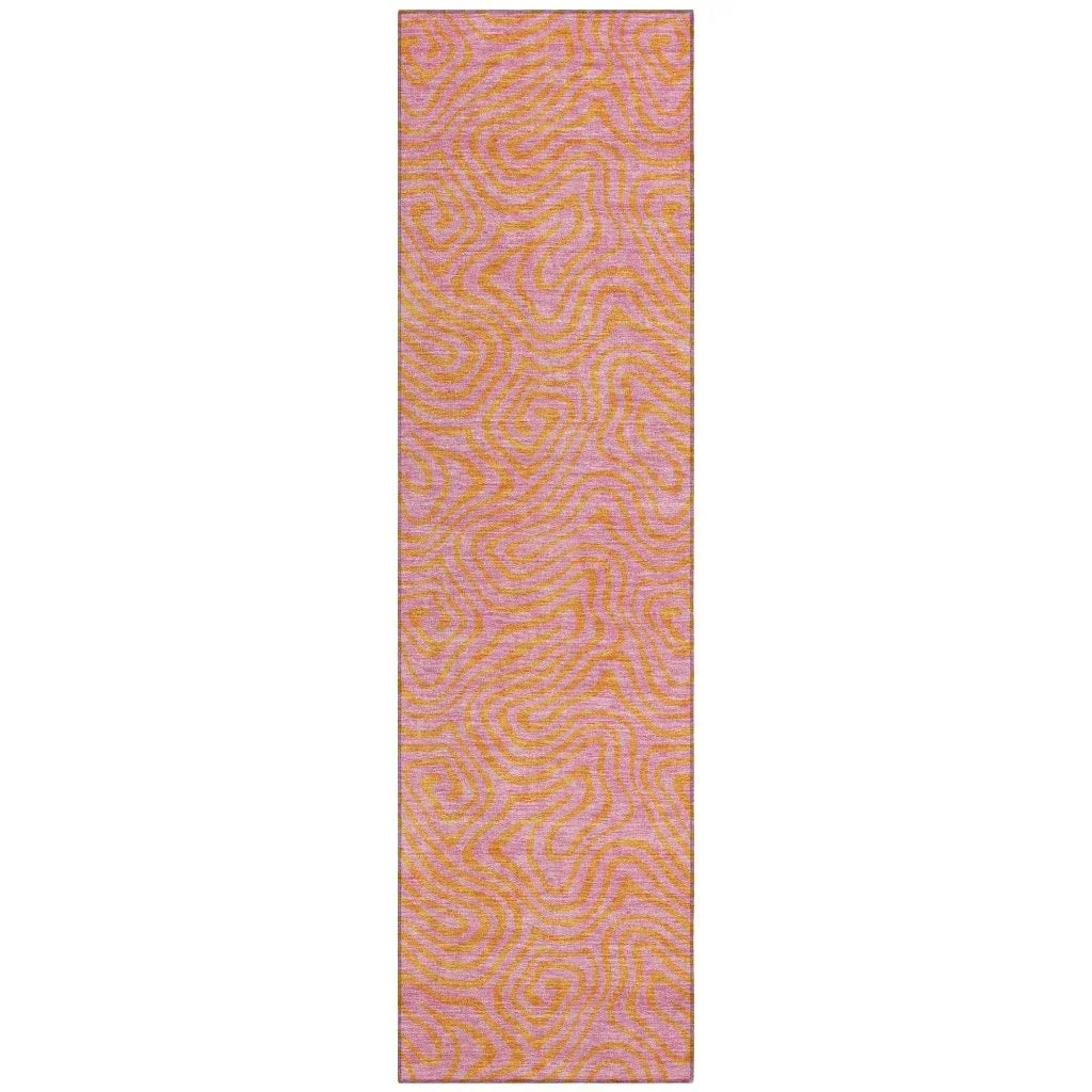 LOOMLAN Rugs Zena Pink Washable Indoor-Outdoor Rug