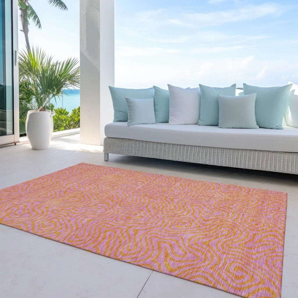 LOOMLAN Rugs Zena Pink Washable Indoor-Outdoor Rug
