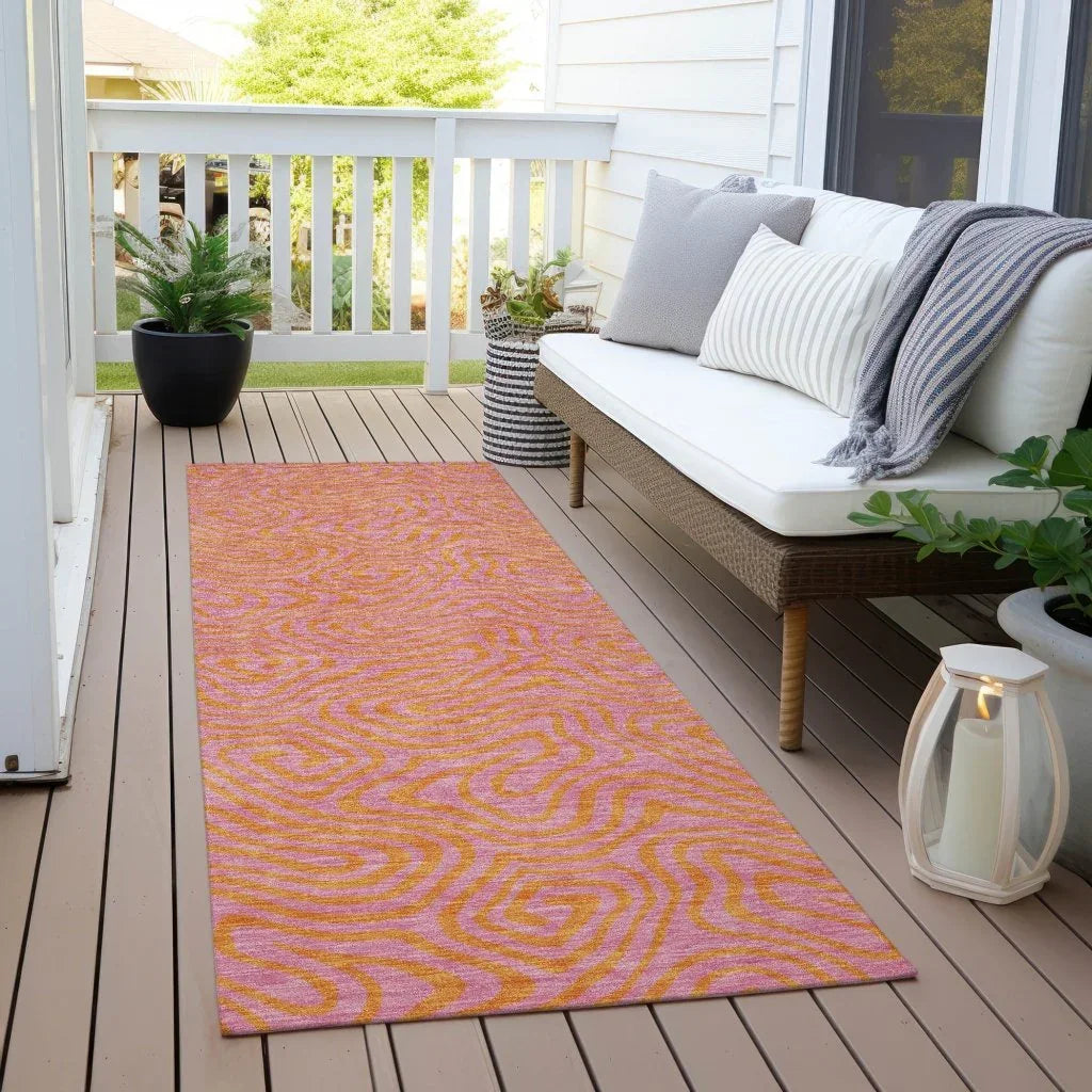 LOOMLAN Rugs Zena Pink Washable Indoor-Outdoor Rug