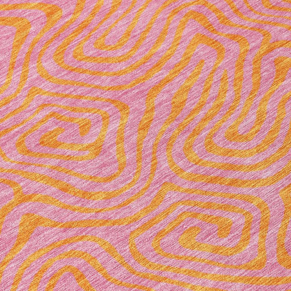 LOOMLAN Rugs Zena Pink Washable Indoor-Outdoor Rug