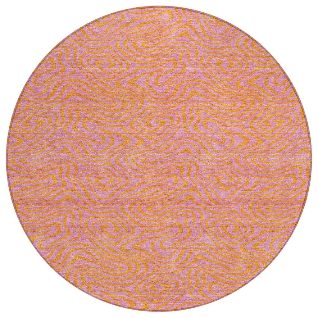 LOOMLAN Rugs Zena Pink Washable Indoor-Outdoor Rug
