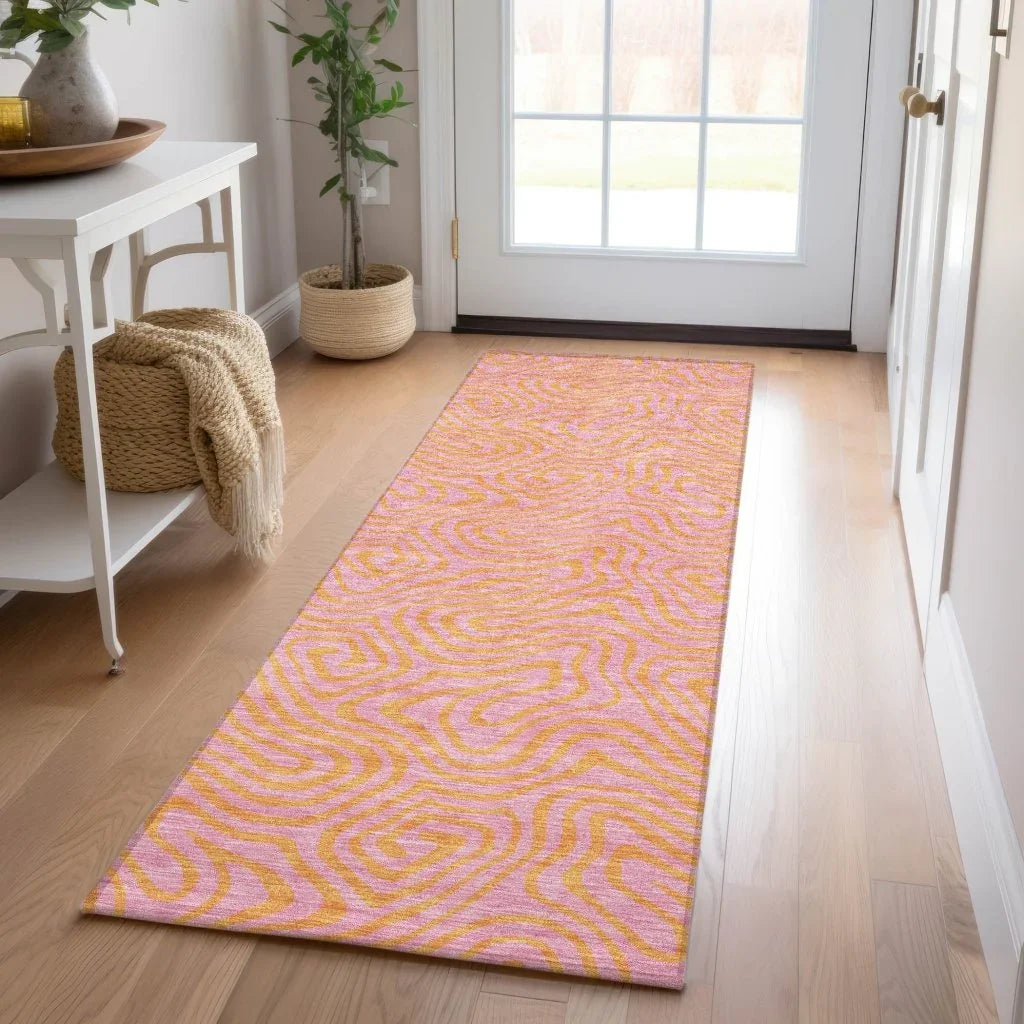 LOOMLAN Rugs Zena Pink Washable Indoor-Outdoor Rug