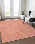 LOOMLAN Rugs Zena Pink Washable Indoor-Outdoor Rug