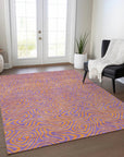 LOOMLAN Rugs Zena Purple Washable Indoor-Outdoor Rug