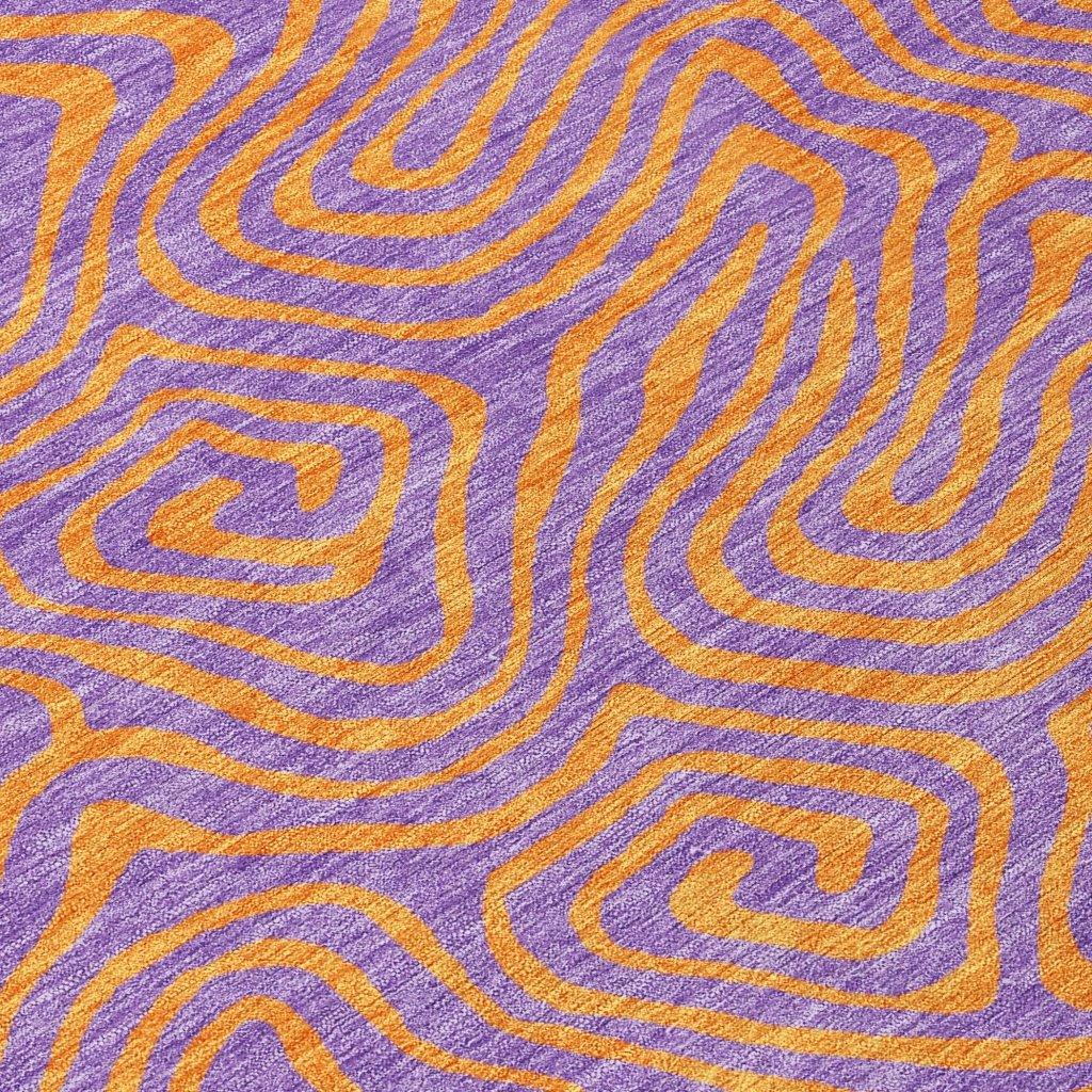 LOOMLAN Rugs Zena Purple Washable Indoor-Outdoor Rug