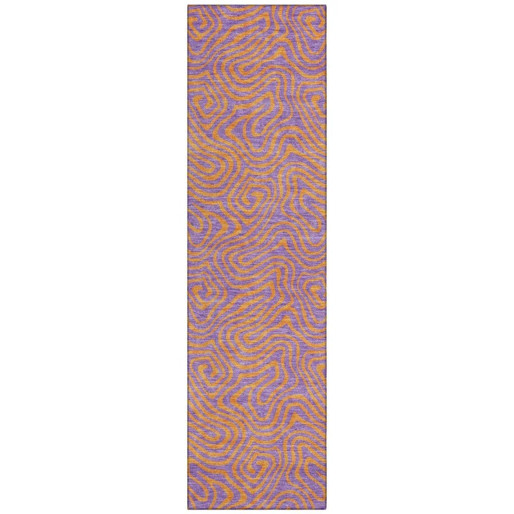 LOOMLAN Rugs Zena Purple Washable Indoor-Outdoor Rug