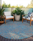 LOOMLAN Rugs Zena Teal Washable Indoor-Outdoor Rug