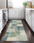 LOOMLAN Rugs Zenia Blue Washable Indoor-Outdoor Rug