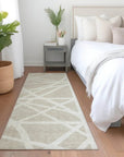 LOOMLAN Rugs Zephina Beige Washable Indoor-Outdoor Rug