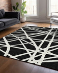 LOOMLAN Rugs Zephina Black Washable Indoor-Outdoor Rug