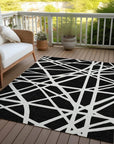 LOOMLAN Rugs Zephina Black Washable Indoor-Outdoor Rug