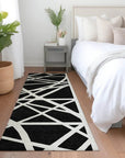 LOOMLAN Rugs Zephina Black Washable Indoor-Outdoor Rug
