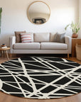 LOOMLAN Rugs Zephina Black Washable Indoor-Outdoor Rug