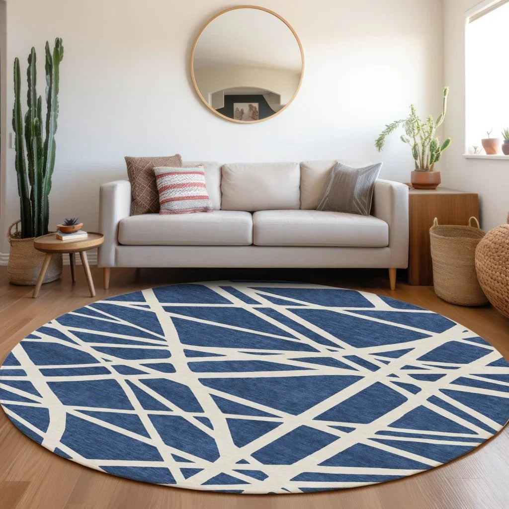 Zephina Blue Washable Indoor - Outdoor Rug - LOOMLAN - LOOMLAN Rugs - Outdoor Rugs