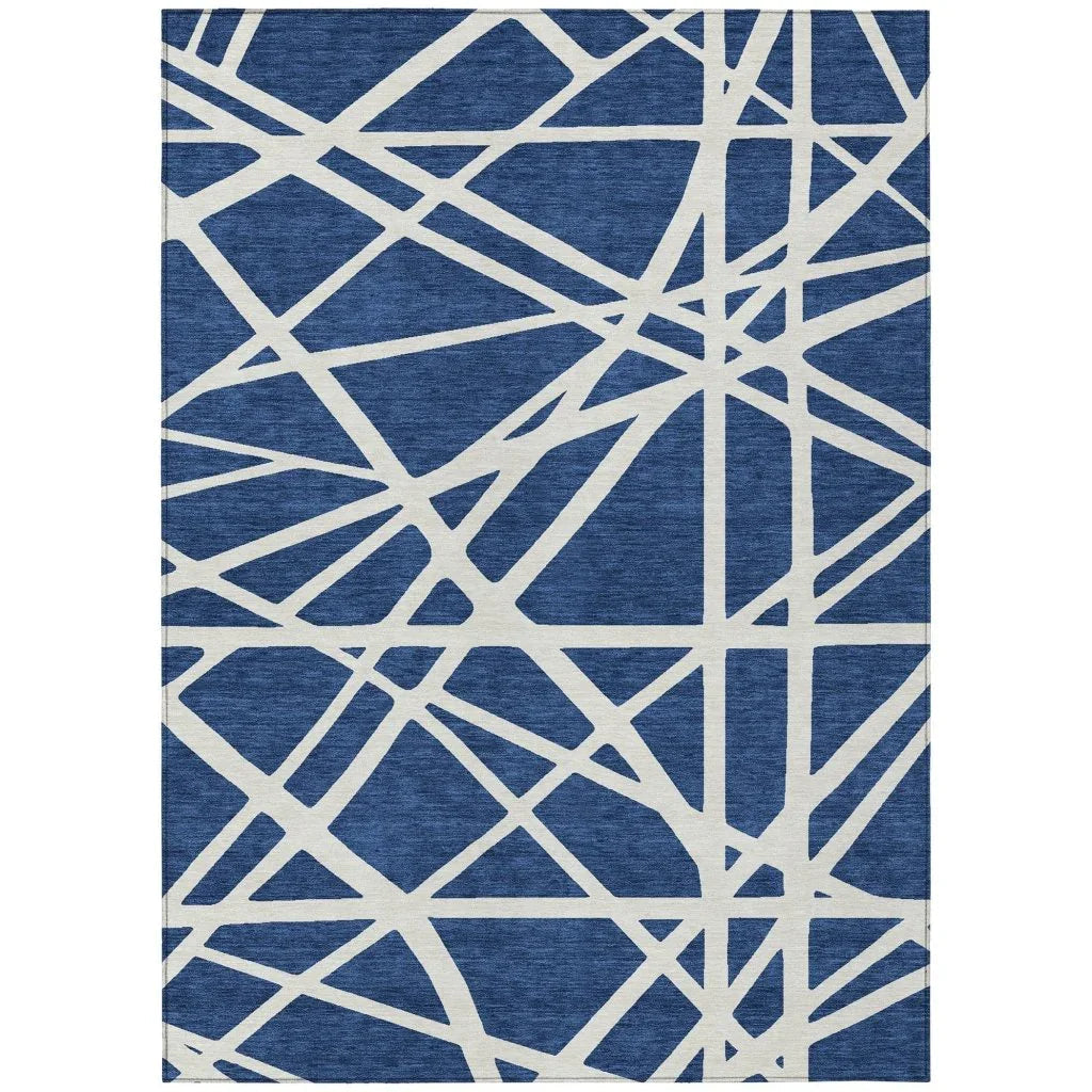Zephina Blue Washable Indoor - Outdoor Rug - LOOMLAN - LOOMLAN Rugs - Outdoor Rugs