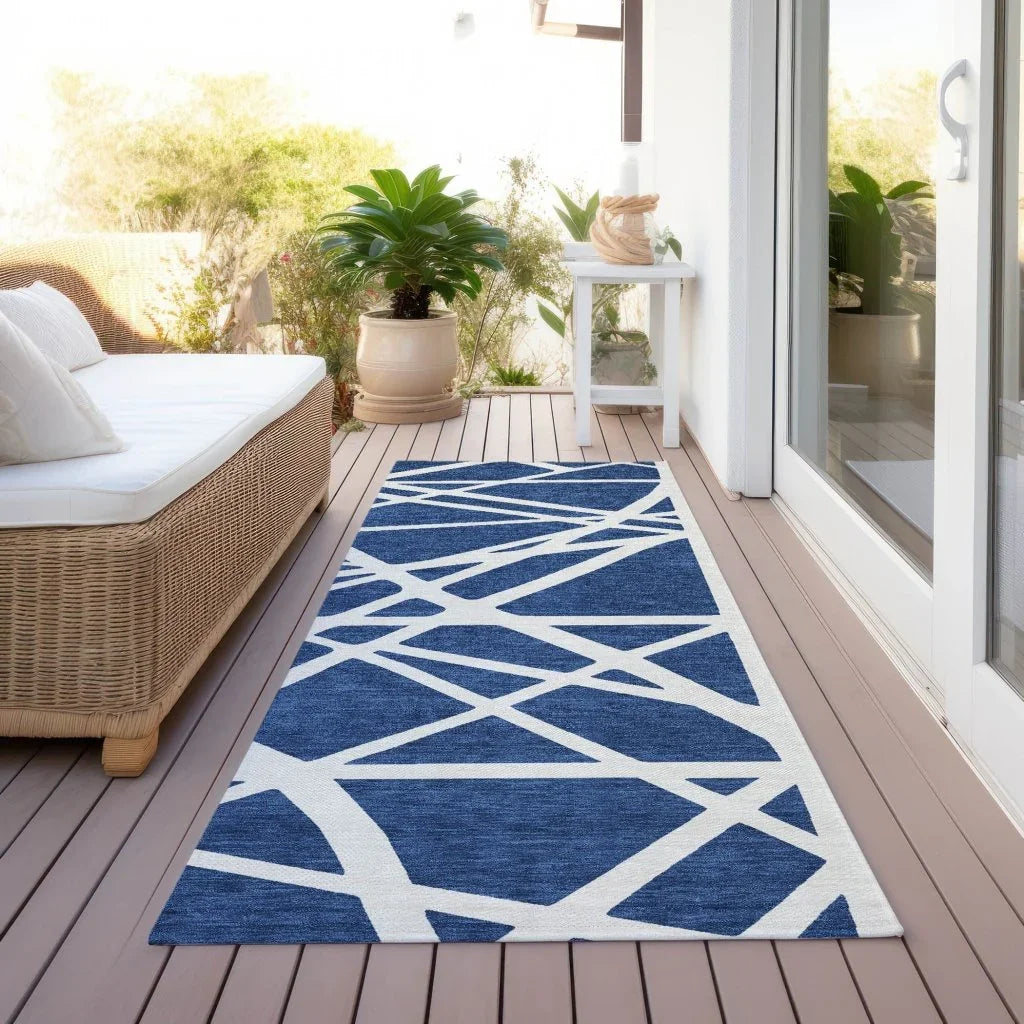 Zephina Blue Washable Indoor - Outdoor Rug - LOOMLAN - LOOMLAN Rugs - Outdoor Rugs