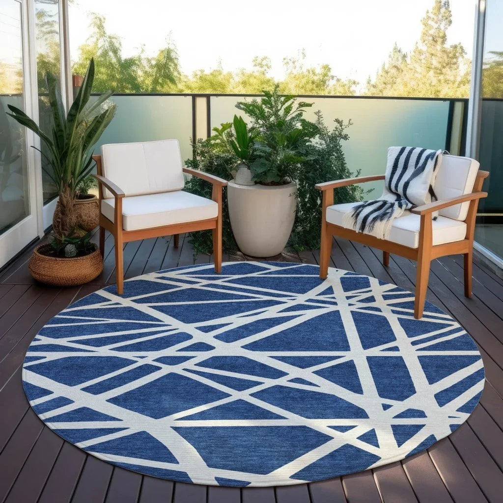 Zephina Blue Washable Indoor - Outdoor Rug - LOOMLAN - LOOMLAN Rugs - Outdoor Rugs