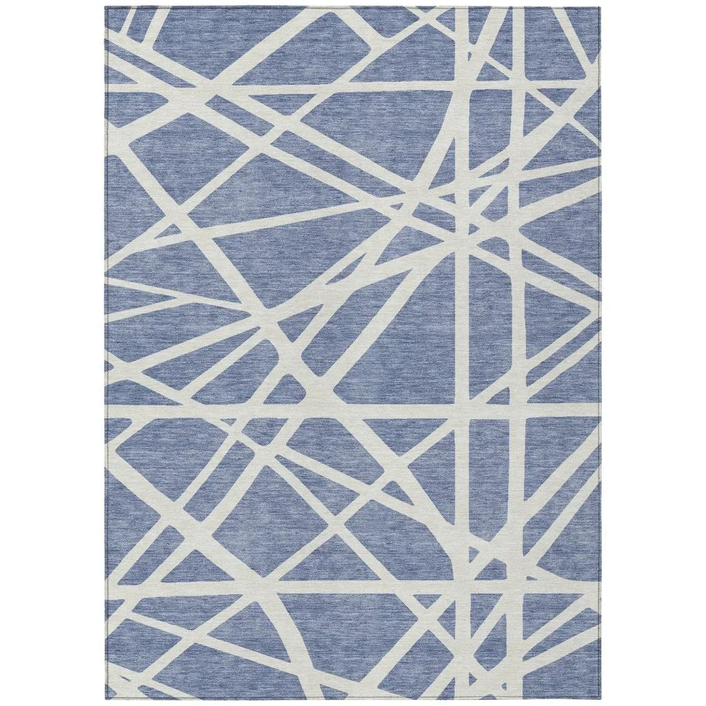 LOOMLAN Rugs Zephina Denim Washable Indoor-Outdoor Rug