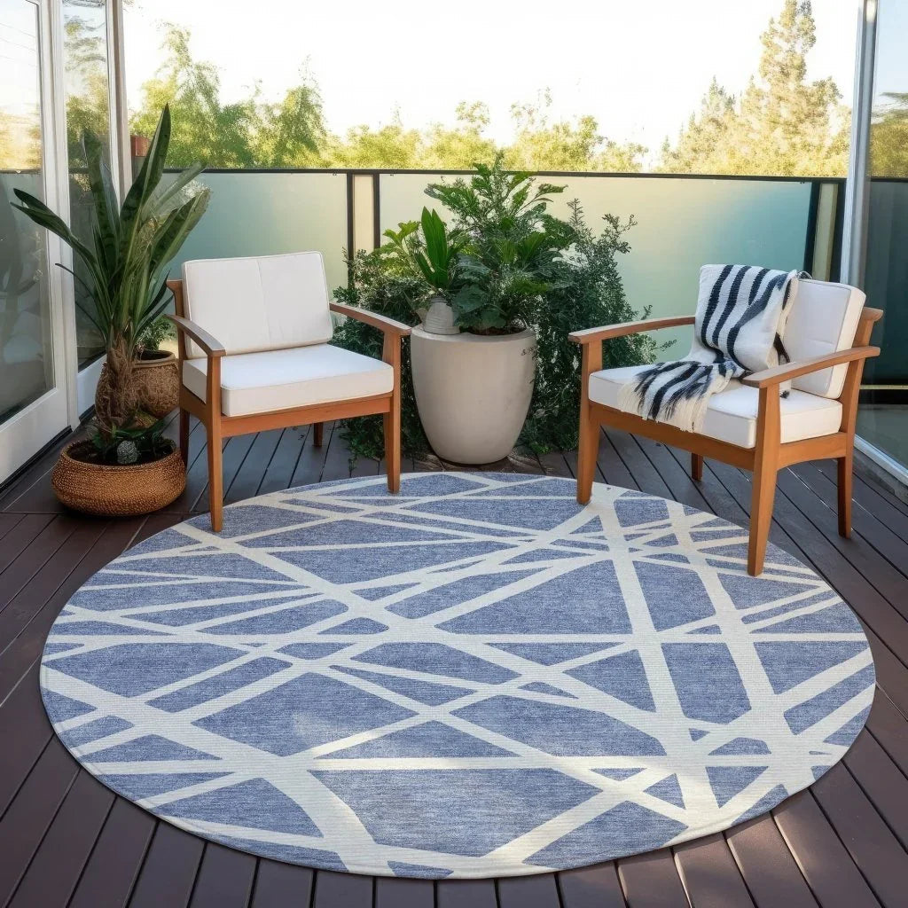 LOOMLAN Rugs Zephina Denim Washable Indoor-Outdoor Rug