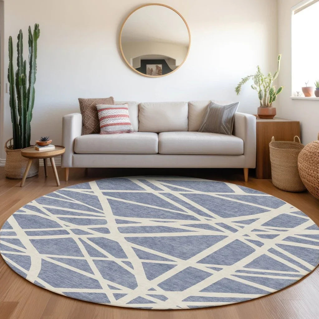 LOOMLAN Rugs Zephina Denim Washable Indoor-Outdoor Rug