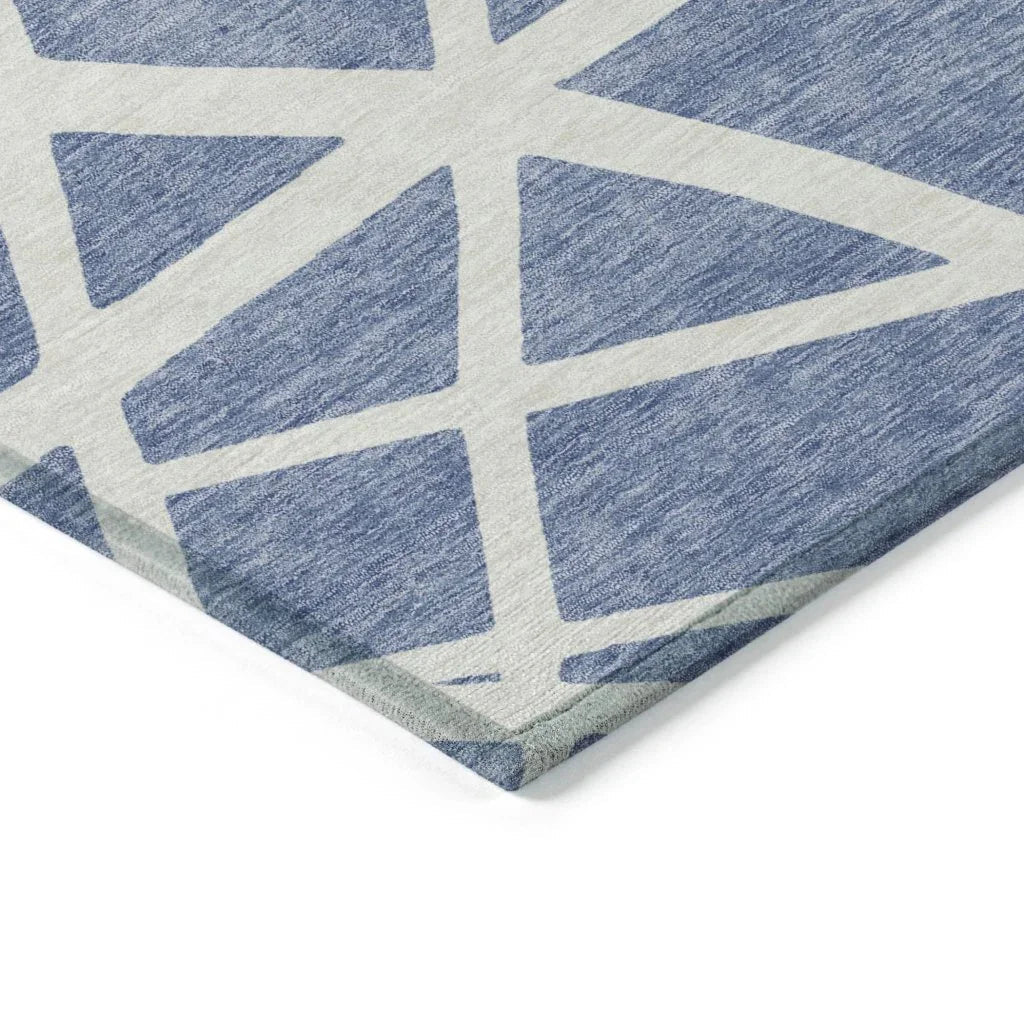 LOOMLAN Rugs Zephina Denim Washable Indoor-Outdoor Rug