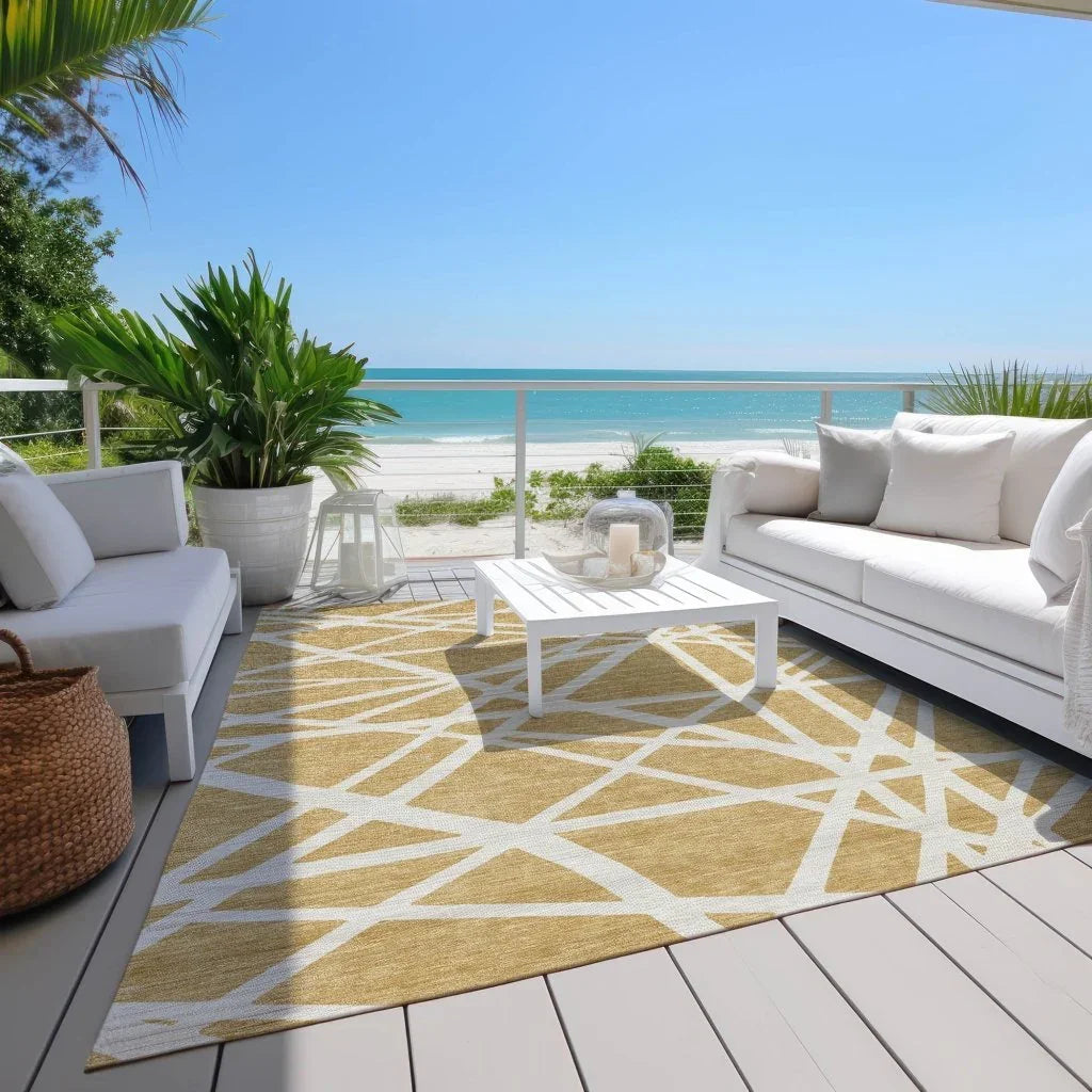 LOOMLAN Rugs Zephina Gold Washable Indoor-Outdoor Rug
