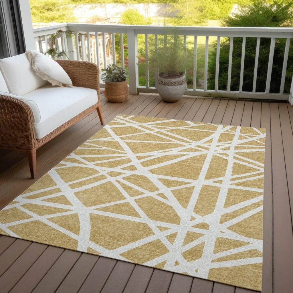 LOOMLAN Rugs Zephina Gold Washable Indoor-Outdoor Rug