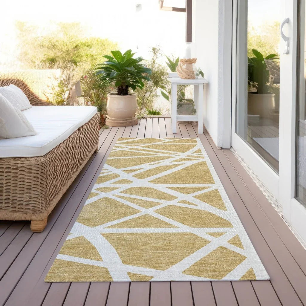 LOOMLAN Rugs Zephina Gold Washable Indoor-Outdoor Rug