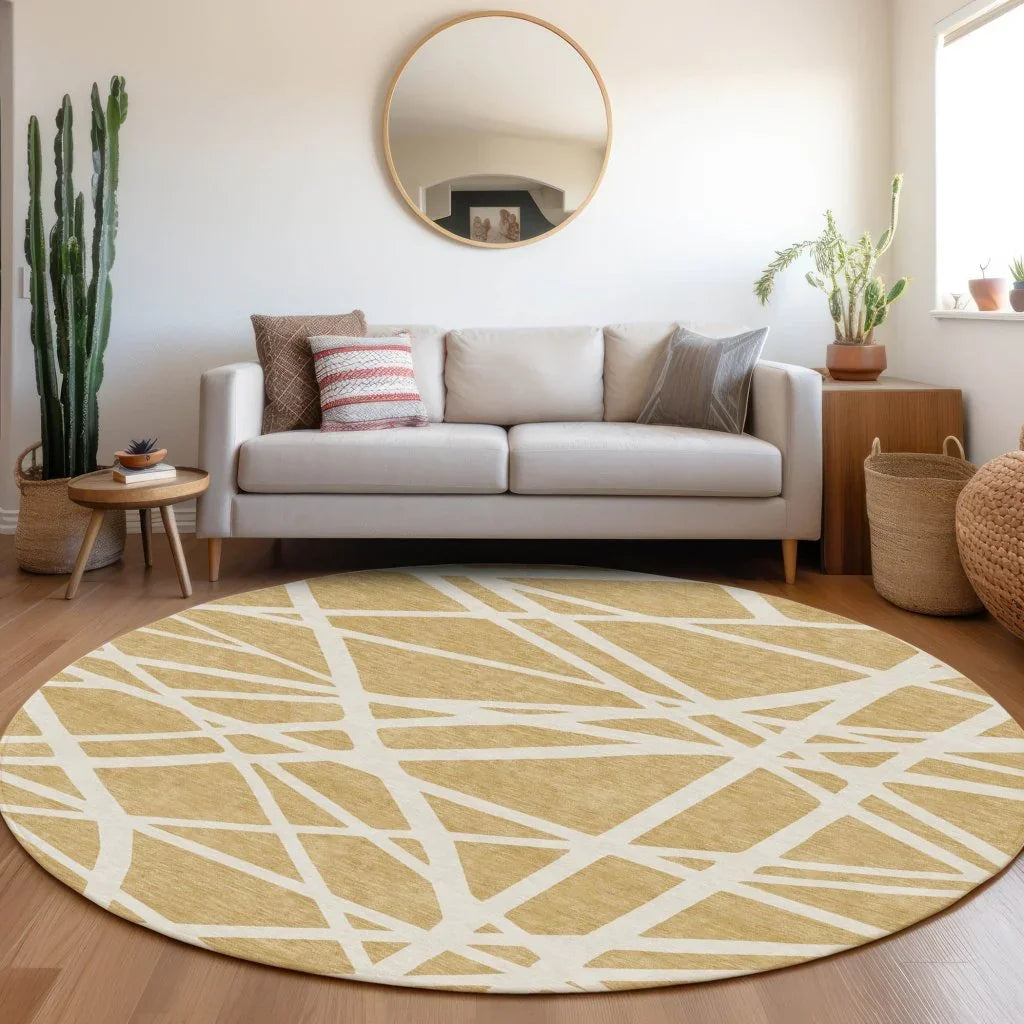 LOOMLAN Rugs Zephina Gold Washable Indoor-Outdoor Rug