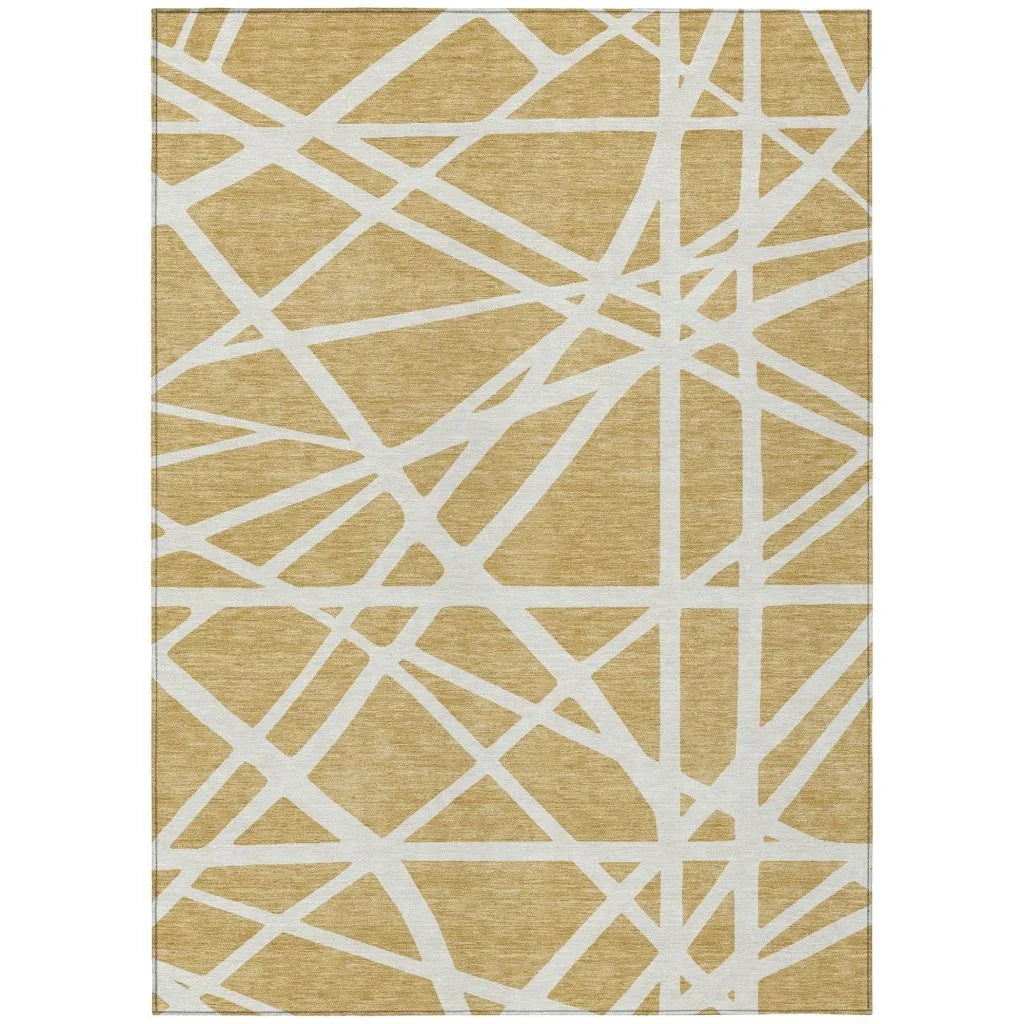 LOOMLAN Rugs Zephina Gold Washable Indoor-Outdoor Rug