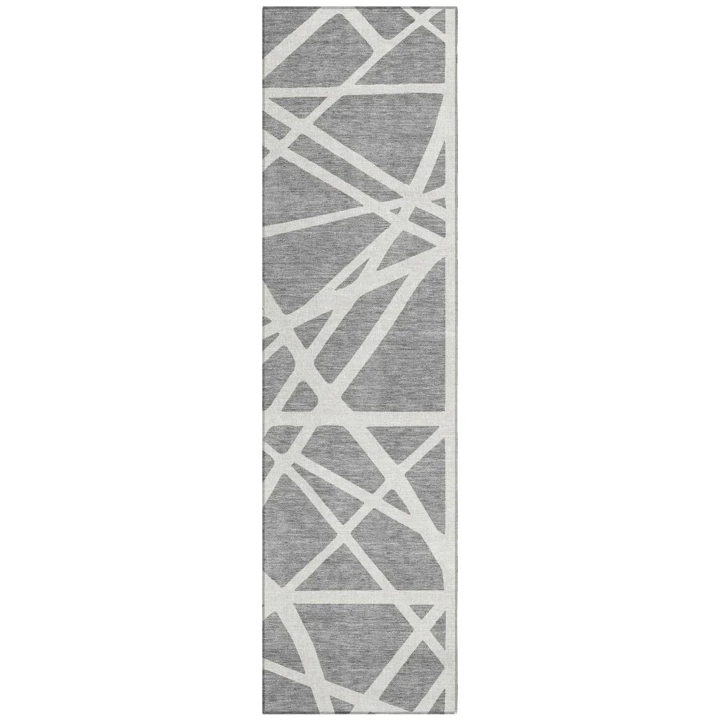 LOOMLAN Rugs Zephina Gray Washable Indoor-Outdoor Rug